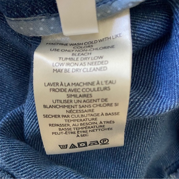 Anthropologie Somerset Maxi Dress Denim Chambray Western Tiered size L - Picture 16 of 16